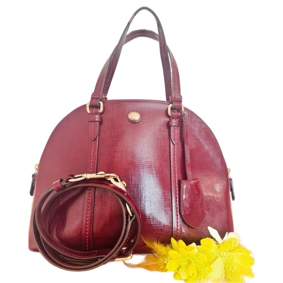 Coach Handbags - COACH ~ H1473 Peyton Crossgrain Patent Leather Domed Crossbody Satchel Bag